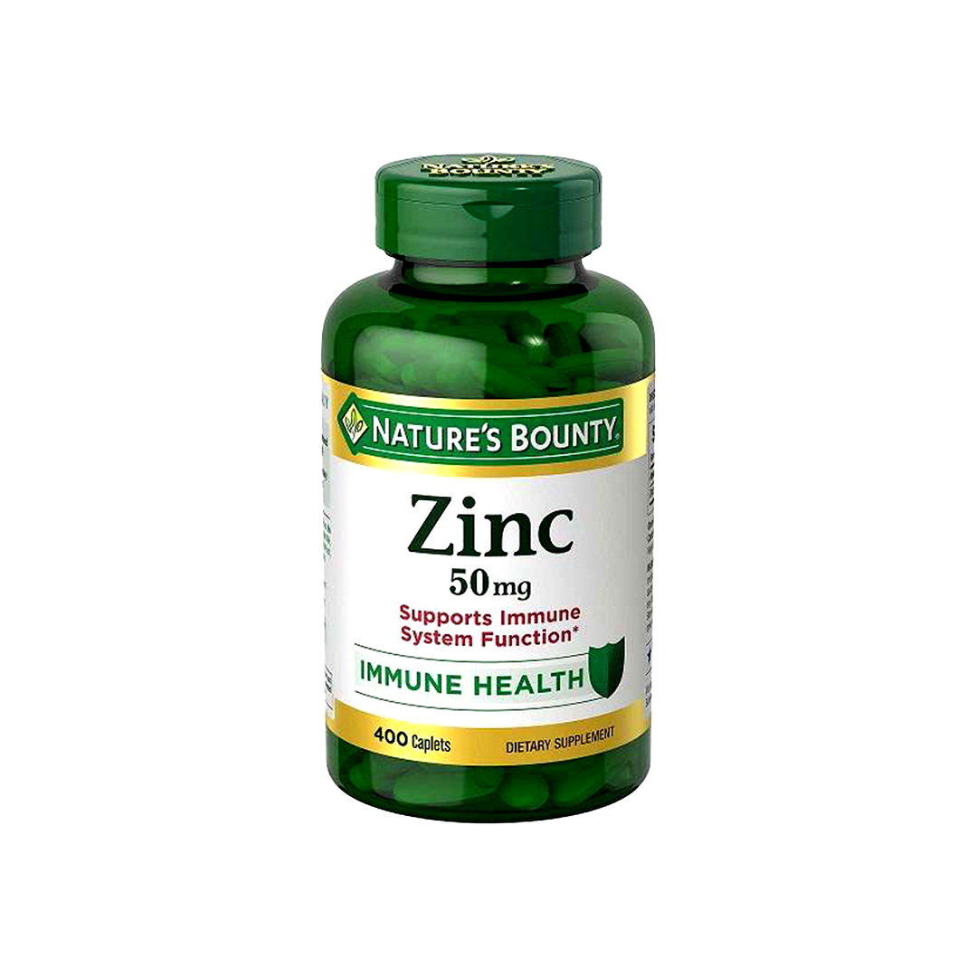 Nature's Bounty Zinc 50mg 400 Caplets – Immune Support & Antioxidant Supplement